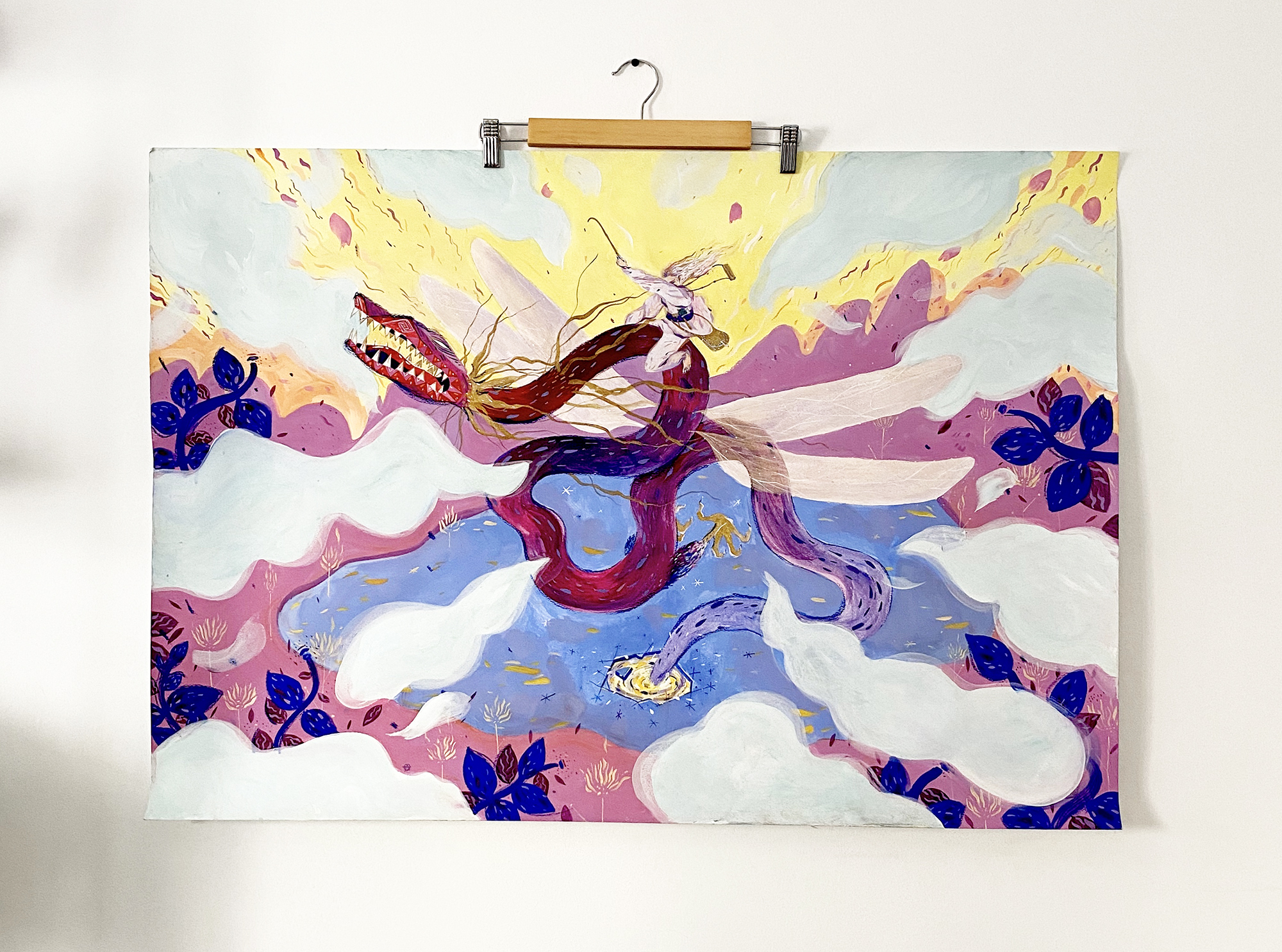 solomonar-painting-illustration-sky-dragon-fantasy
